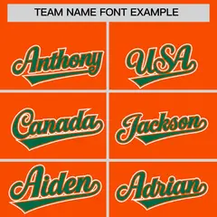Orange Kelly Green Contrast Raglan Baseball Jersey 3