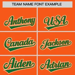 Orange Kelly Green Cream Raglan Varsity Full-Snap Letterman Jacket Hoodie 5