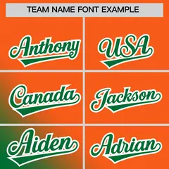 Orange Kelly Green Diagonal Stripe Gradient Baseball Jersey 3