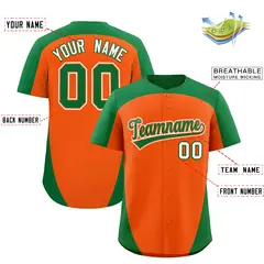 Orange Kelly Green Edge Color Block Baseball Jersey 2