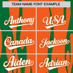 Orange Kelly Green Flame Pattern Pullover Baseball Jersey 3