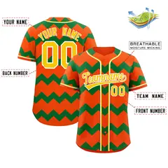 Orange Kelly Green Gold Ripple Authentic Baseball Jersey 2