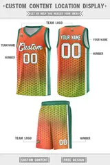 Orange Kelly Green Gradient Irregular Shapes Basketball Jersey 2