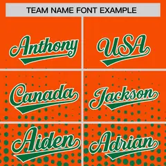 Orange Kelly Green Gradient Polka Dot Varsity Full-Snap Letterman Baseball Jacket 3