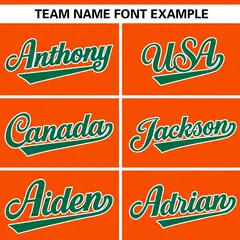 Orange Kelly Green Gradient Side Star Pattern Baseball Jersey 3