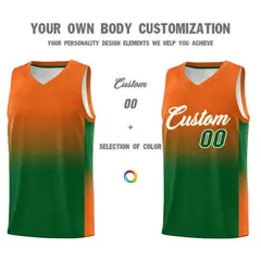Orange Kelly Green Gradient Sports Uniform Basketball Jersey 3