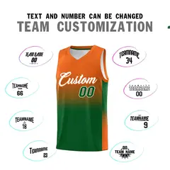 Orange Kelly Green Gradient Sports Uniform Basketball Jersey 4