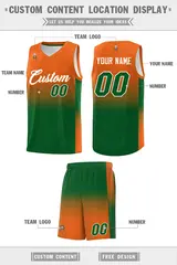 Orange Kelly Green Gradient Sports Uniform Basketball Jersey 5