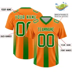 Orange Kelly Green Gradient Vertical Stripe Football Jersey 2