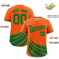 Orange Kelly Green Graffiti Wind Mark Baseball Jersey 2