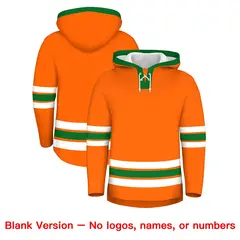 Orange Kelly Green Lace-Up Neck Hockey Hoodie Classic Style 7