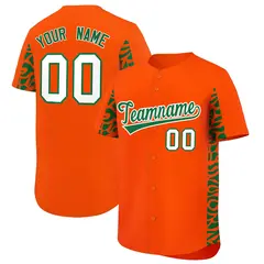 Orange Kelly Green Leopard Graffiti Side Baseball Jersey 1