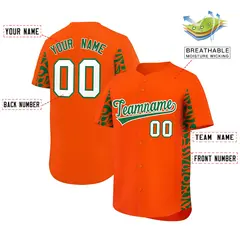 Orange Kelly Green Leopard Graffiti Side Baseball Jersey 2