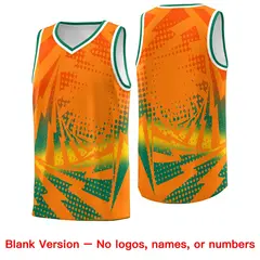 Orange Kelly Green Lightning Halftone Dot Basketball Jersey 6