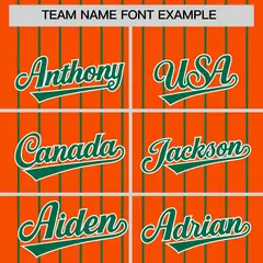 Orange Kelly Green Pinstripe Two-Tone Baseball Jersey 3