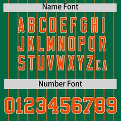 Orange Kelly Green Pinstripe Two-Tone Baseball Jersey 4