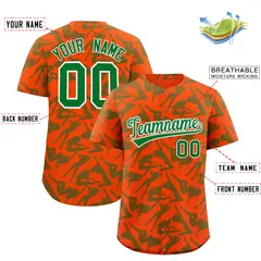 Orange Kelly Green Playboy Graffiti Pattern Baseball Jersey 2