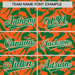 Orange Kelly Green Playboy Graffiti Pattern Baseball Jersey 3