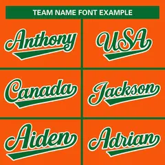 Orange Kelly Green Raglan Full-Snap Varsity Letterman Jacket 5
