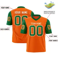 Orange Kelly Green Raglan Sleeves Authentic Football Jersey 2