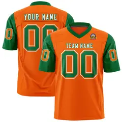 Orange Kelly Green Raglan Sleeves Authentic Football Jersey 1