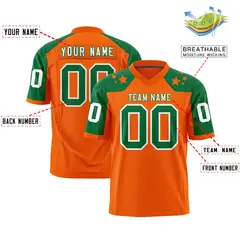 Orange Kelly Green Shoulder Star Flag Football Jersey 2