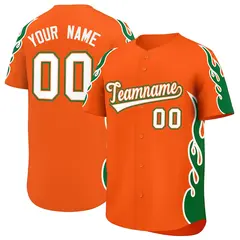 Orange Kelly Green Side Flame Outline Basketball Jersey 1