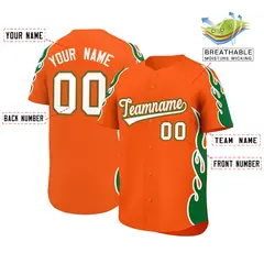 Orange Kelly Green Side Flame Outline Basketball Jersey 2
