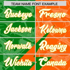 Orange Kelly Green Split Lightning Pattern Football Jersey 3