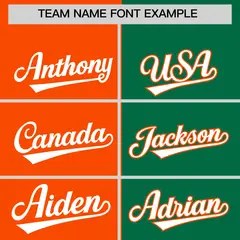 Orange Kelly Green Split Two Tone Full-Zip Varsity Letterman Bomber Jacket 3