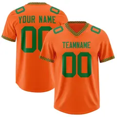 Orange Kelly Green Square Neckline Classic Football Jersey 1