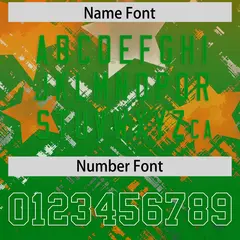 Orange Kelly Green Star Gradient Flag Football Jersey 4