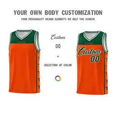 Orange Kelly Green Star Pattern Basketball Jersey 3