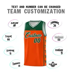 Orange Kelly Green Star Pattern Basketball Jersey 4