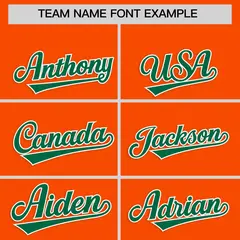 Orange Kelly Green Star Ribbing Authentic Baseball Jersey 3