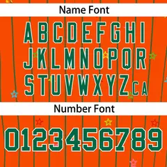 Orange Kelly Green Stripe Star Pattern Baseball Jersey 4