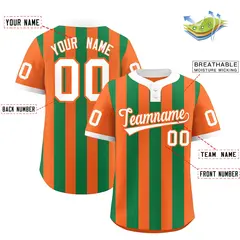 Orange Kelly Green Stripe Two-Button Softball Jersey 2