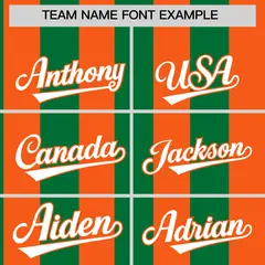 Orange Kelly Green Stripe Two-Button Softball Jersey 3