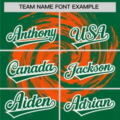 Orange Kelly Green Swirl Graffiti Baseball Jersey 3