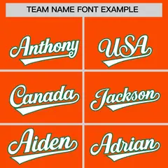 Orange Kelly Green Thick Stripe Star Pattern Baseball Jersey 3