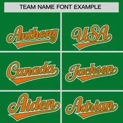 Orange Kelly Green Two Tone Split Varsity Letterman Hoodie Jacket 5