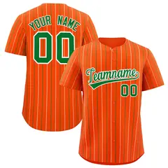 Orange Kelly Green White Bi-Color Striped Baseball Jersey