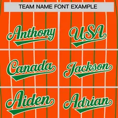 Orange Kelly Green White Bi-Color Striped Baseball Jersey 3