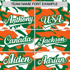 Orange Kelly Green White Camo Gradient Baseball Jersey 3