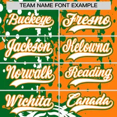 Orange Kelly Green White Full-Snap Tiger Graffiti Baseball Jersey 6