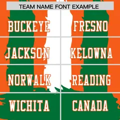 Orange Kelly Green White Graffiti Pattern Flag Football Jersey 3