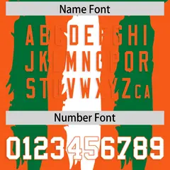 Orange Kelly Green White Graffiti Pattern Flag Football Jersey 4
