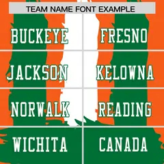 Orange Kelly Green White Graffiti Pattern Flag Football Jersey 3