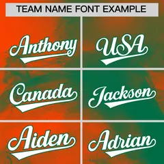 Orange Kelly Green White Skeleton Graffiti Baseball Jersey 3