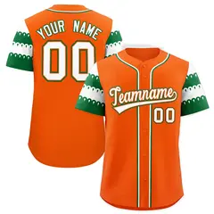 Orange Kelly Green White Sleeve Flag Lace Baseball Jersey 1